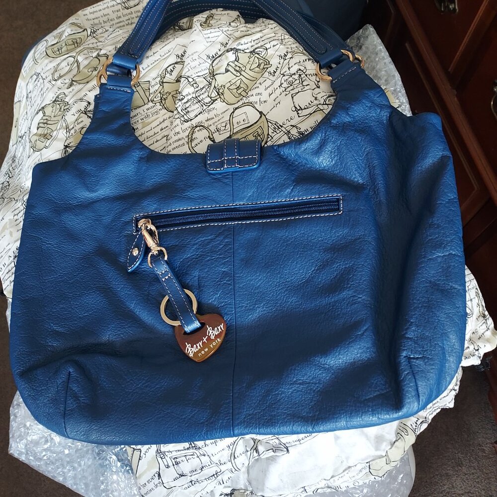 Barr & Barr Blue Leather Handbag View 2